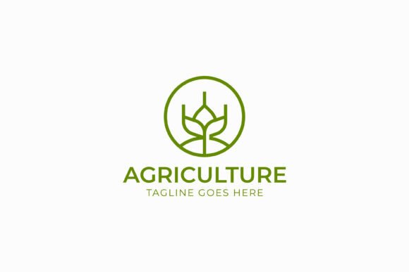 Abstract Green Plant Agriculture Logo: Graphics and Logo Templates