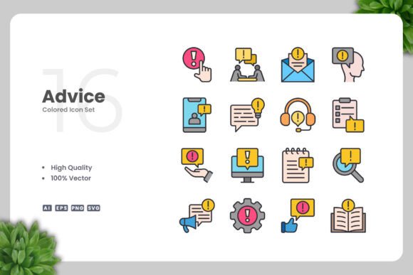 Advice Color Icons for Graphics and Icons