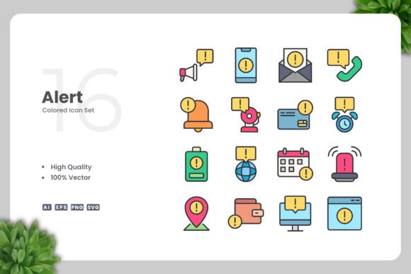 Alert Color Icons for Handmade Graphics