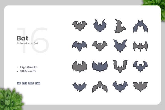 Bat Color Icons: Graphics & Icons for Branding