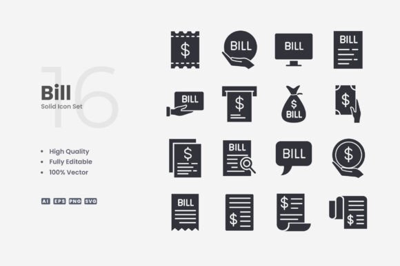 Bill Solid Icons: Graphics and Icons for Modern Design