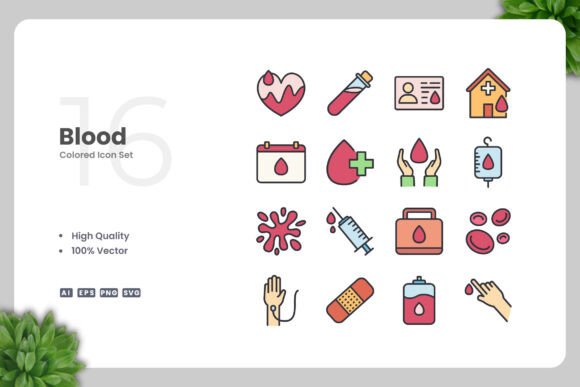 Blood Color Icons: Graphics and Icons for Modern Design