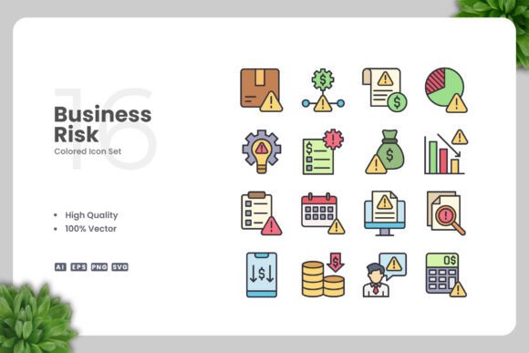 Business Risk Color Icons Graphics