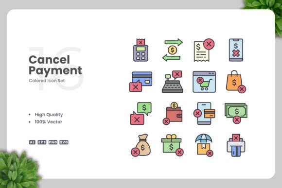 Cancel Payment Color Icons Graphics