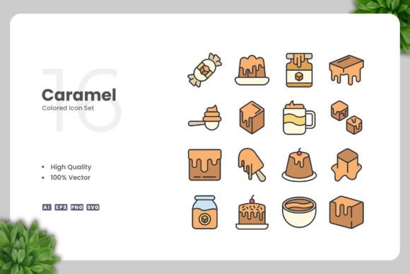 Caramel Color Icons for Graphics and Icons