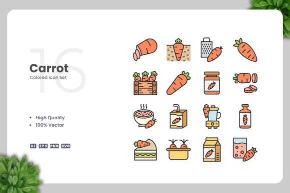 Carrot Color Icons: Graphics and Icons for Modern Design