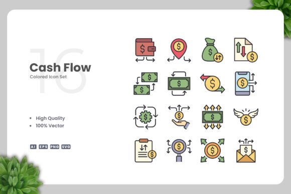 Cash Flow Color Icons