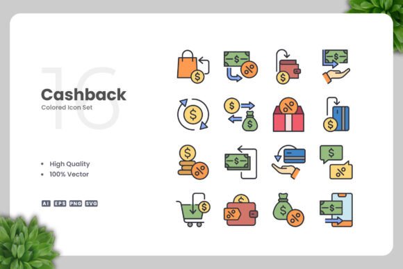 Cashback Color Icons: Graphics and Icons for Real Crafting