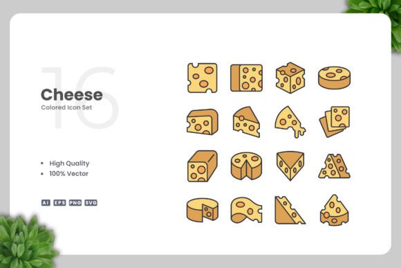Cheese Color Icons: Graphics and Icons for Modern Design