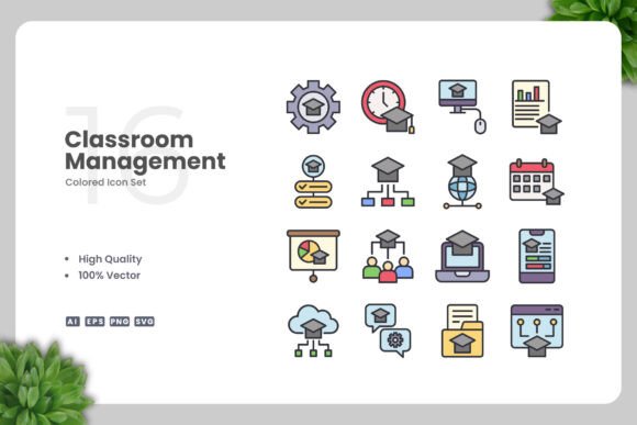 Classroom Management Color Icons