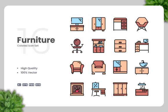 Furniture Color Icons for Handmade Creators