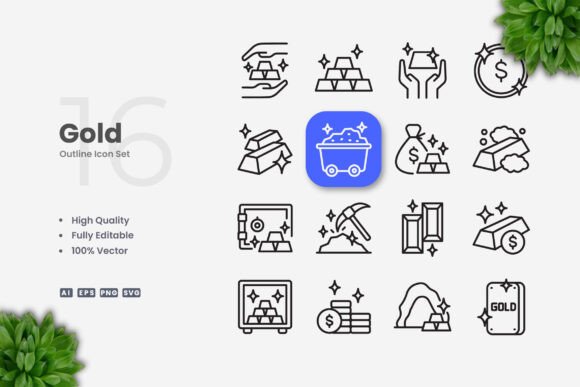 Gold Icons for Creative Crafting