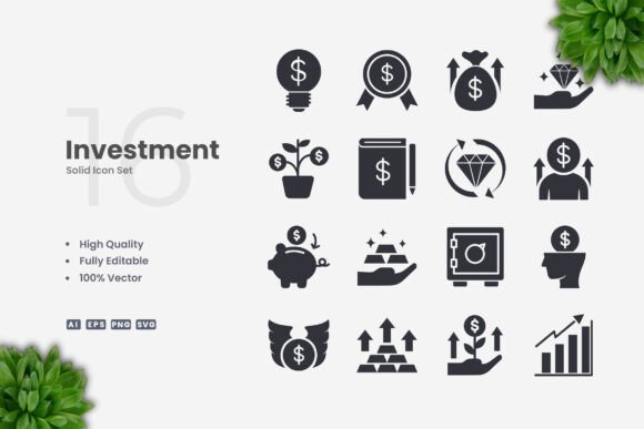 Investment Solid Icons: Graphics and Icons for Real Projects