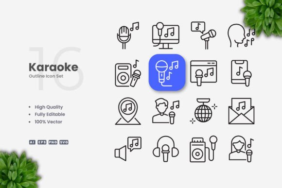 Karaoke Icons: Graphics and Icons for Creative Crafting