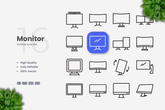 Monitor Icons: Graphics and Icons for Digital Sellers