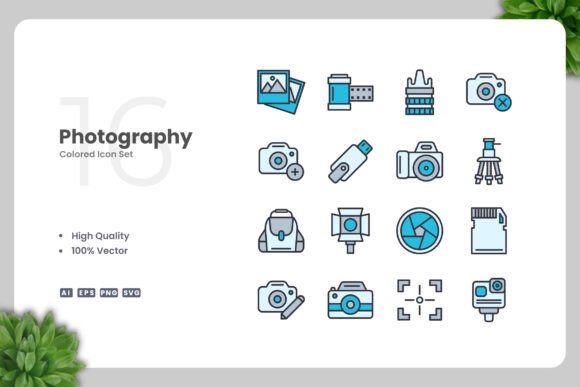 Photography Color Icons: Graphics and Icons for Local Business