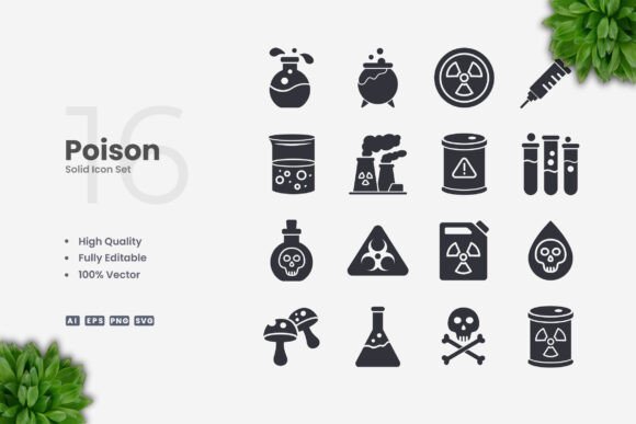 Poison Solid Icons: Graphics and Icons for Digital Sellers