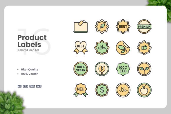Product Labels Color Icons