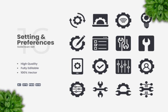 Settings and Preferences Solid Icons
