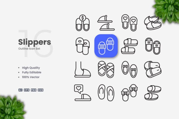 Slippers Icons: Graphics and Icons for Modern Design