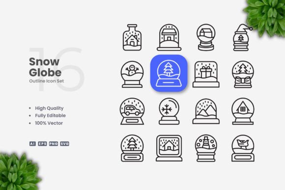 Snow Globe Icons: Graphics for Creative Design
