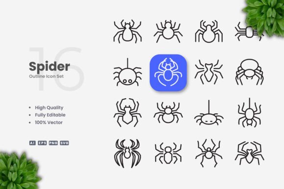 Spider Icons: Graphics and Icons for Creative Design
